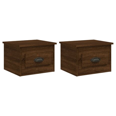 Nachtkastjes 2 st wandgemonteerd 41,5x36x28 cm bruin eikenkleur 8720845792817 2