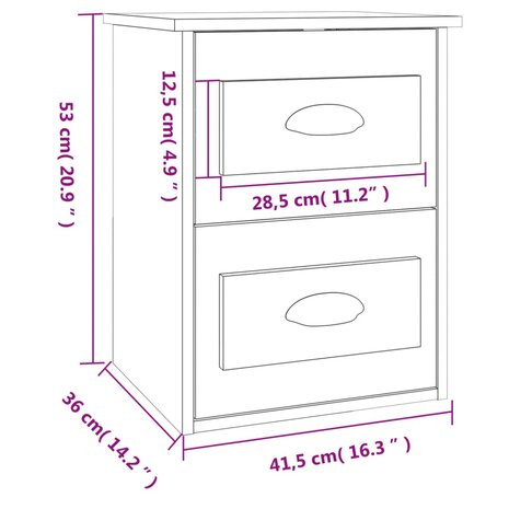 Nachtkastje wandgemonteerd 41,5x36x53 cm zwart 8720845792848 11