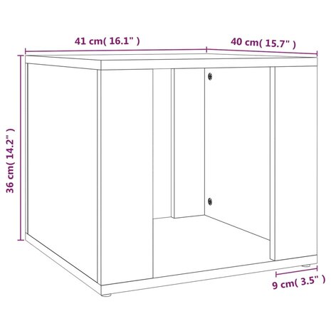 Nachtkastje 41x40x36 cm bewerkt hout betongrijs 8720845667139 8