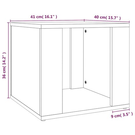 Nachtkastje 41x40x36 cm bewerkt hout gerookt eikenkleurig 8720845667146 8