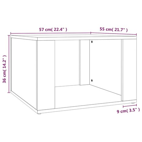 Nachtkastje 57x55x36 cm bewerkt hout zwart 8720845667184 8