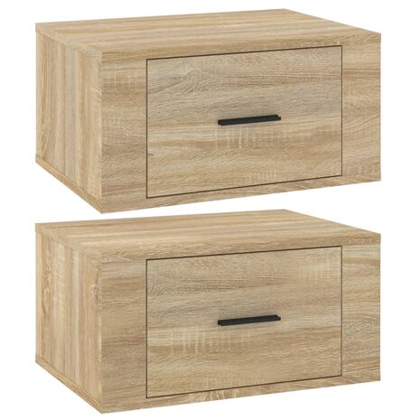 Nachtkastjes 2 st wandgemonteerd 50x36x25 cm sonoma eikenkleur 8720287222514 2