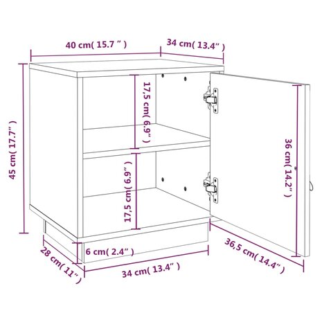 Nachtkastjes 2 st 40x34x45 cm massief grenenhout 8720287203612 10