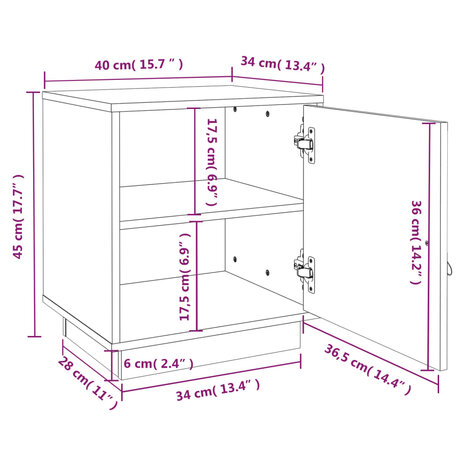 Nachtkastjes 2 st 40x34x45 cm massief grenenhout honingbruin 8720287203674 10