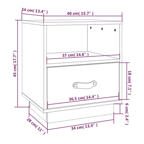 Nachtkastjes 2 st 40x34x45 cm massief grenenhout wit 8720287203834 10