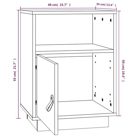 Nachtkastjes 2 st 40x34x55 cm massief grenenhout 8720287204015 11