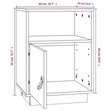 Nachtkastje 40x34x55 cm massief grenenhout wit 8720287204022 10