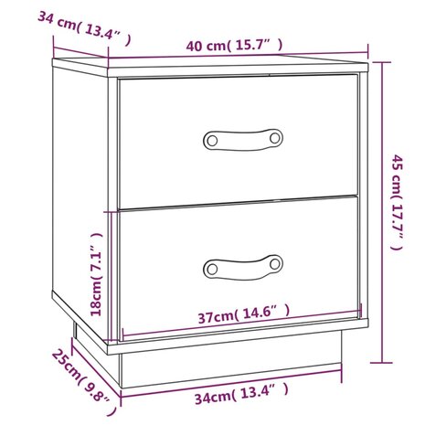   Nachtkastjes 2 st 40x34x45 cm massief grenenhout 8720287204114 11