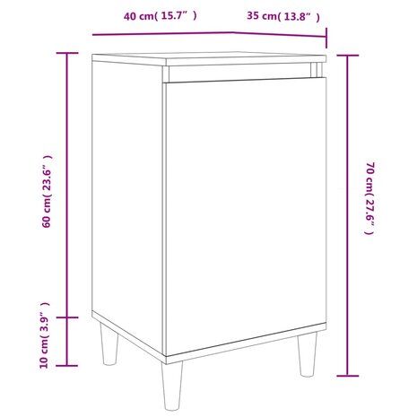 Nachtkastjes 2 st 40x35x70 cm bewerkt hout wit 8720845737191 10