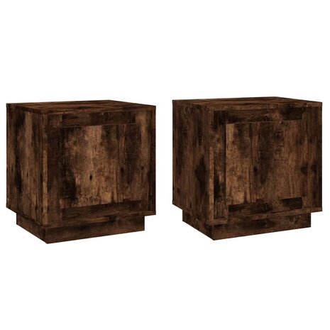 Nachtkastjes 2 st 44x35x45 cm bewerkt hout gerookt eikenkleurig 8720845794293 2