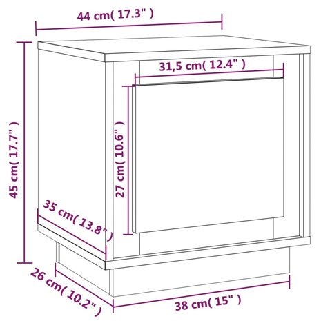 Nachtkastjes 2 st 44x35x45 cm bewerkt hout gerookt eikenkleurig 8720845794293 11