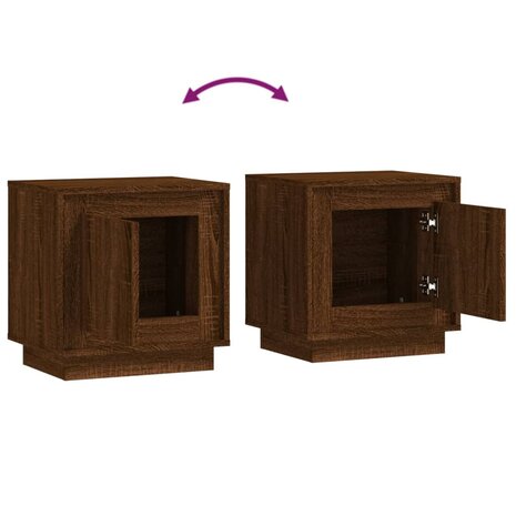 Nachtkastjes 2 st 44x35x45 cm bewerkt hout bruin eikenkleur 8720845794330 9