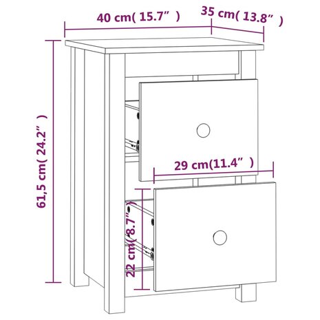 Nachtkastje 40x35x61,5 cm massief grenenhout honingbruin 8720287190387 10