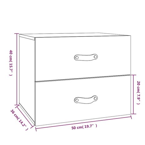 Nachtkastje wandgemonteerd 50x36x40 cm wit 8720845555429 10