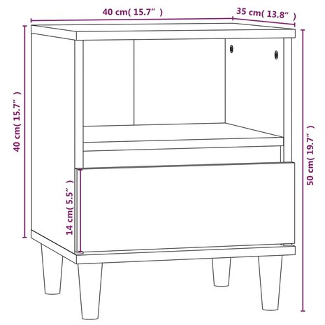 Nachtkastjes 2 st 40x35x50 cm zwart 8720287225911 11