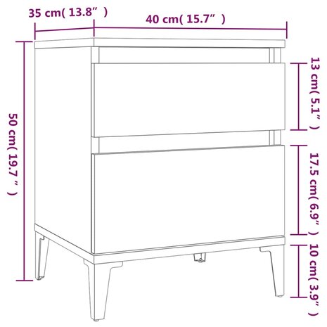 Nachtkastje 40x35x50 cm wit 8720287226369 10