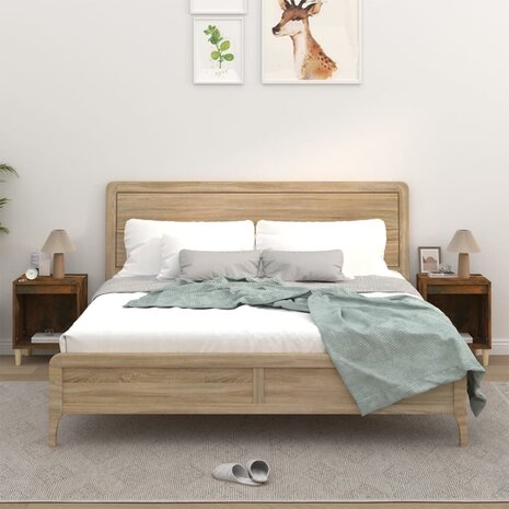 Nachtkastjes 2 st 40x35x50 cm gerookt eikenkleurig 8720287226635 1