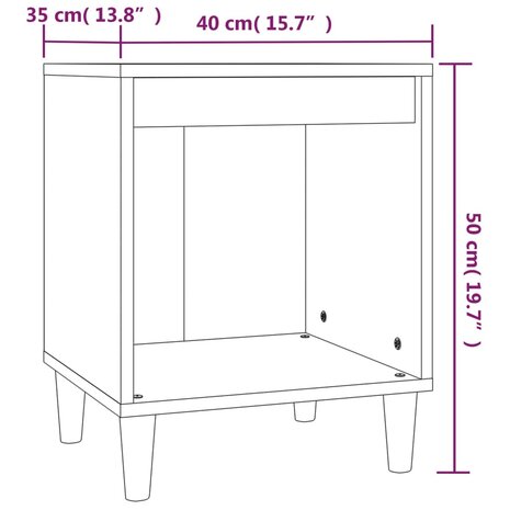 Nachtkastje 40x35x50 cm bruin eikenkleur 8720287226666 8