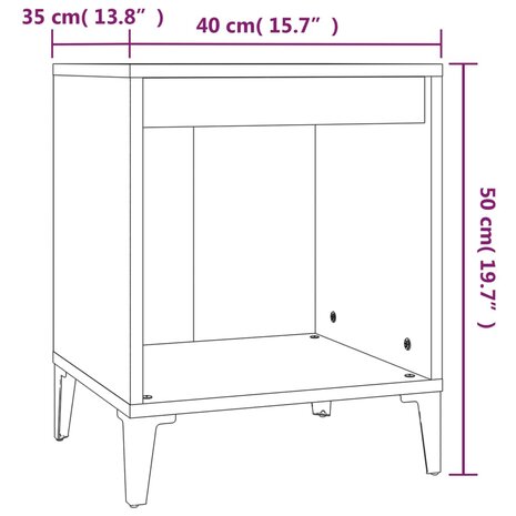 Nachtkastjes 2 st 40x35x50 cm zwart 8720287226710 9