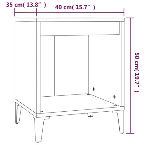 Nachtkastjes 2 st 40x35x50 cm sonoma eikenkleurig 8720287226758 9