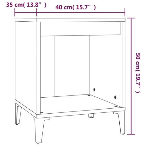 Nachtkastje 40x35x50 cm betongrijs 8720287226765 8