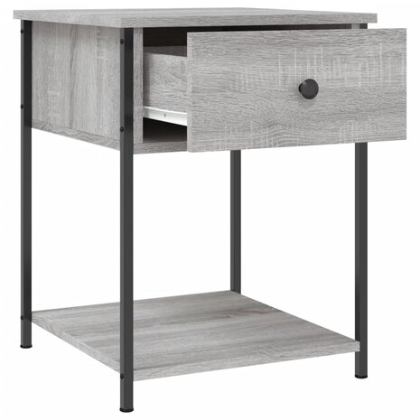 Nachtkastje 44x45x58 cm bewerkt hout grijs sonoma eikenkleurig 8720845938086 5