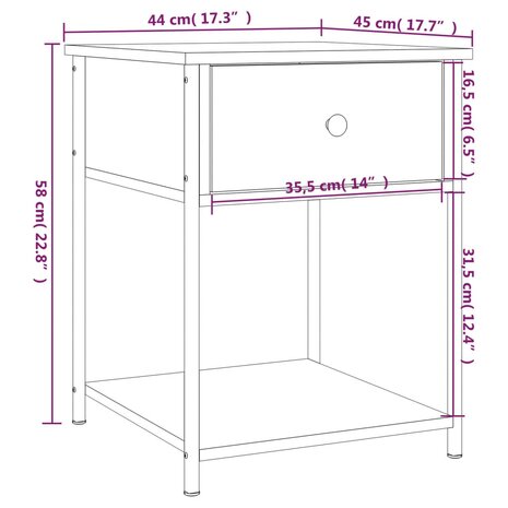 Nachtkastjes 2 st 44x45x58 cm bewerkt hout grijs sonoma eiken 8720845938093 12