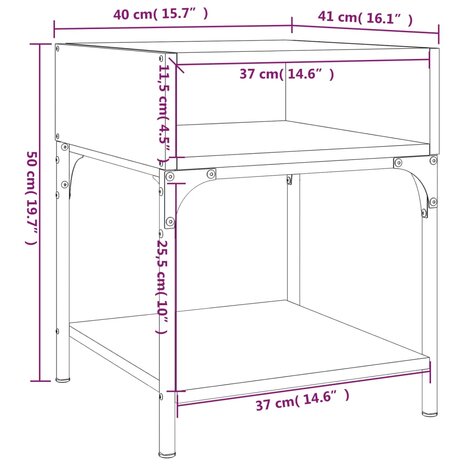 Nachtkastje 40x41x50 cm bewerkt hout grijs sonoma 8720845938383 9