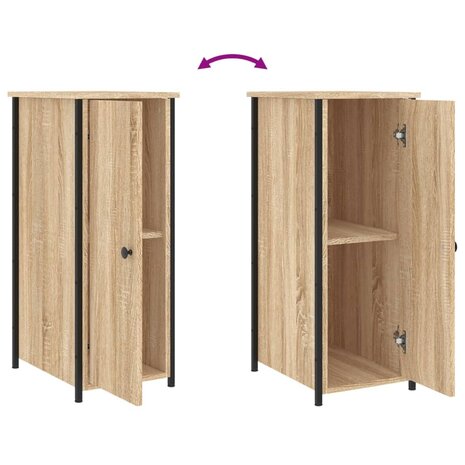 Nachtkastjes 2 st 32x42x80 cm bewerkt hout sonoma eikenkleurig 8720845939250 10