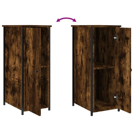 Nachtkastjes 2 st 32x42x80 cm bewerkt hout gerookt eikenkleurig 8720845939274 10