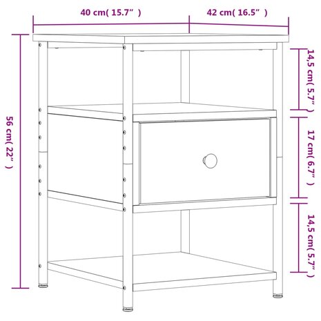 Nachtkastjes 2 st 40x42x56 cm bewerkt hout bruin eikenkleur 8720845939915 12