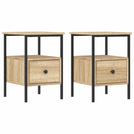 Nachtkastjes 2 st 34x36x50 cm bewerkt hout sonoma eikenkleurig 8720845940058 2