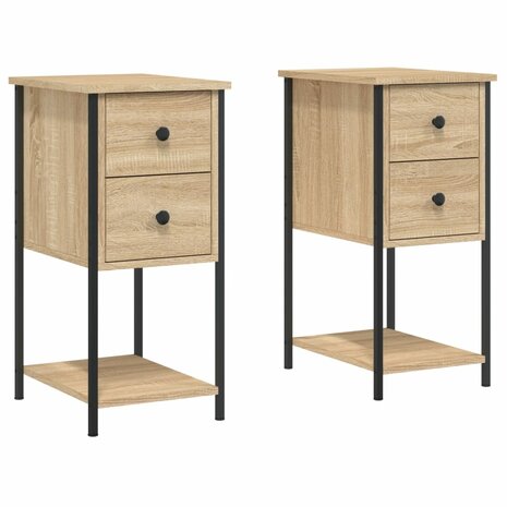 Nachtkastjes 2 st 32x42x70 cm bewerkt hout sonoma eikenkleurig 8720845940553 2