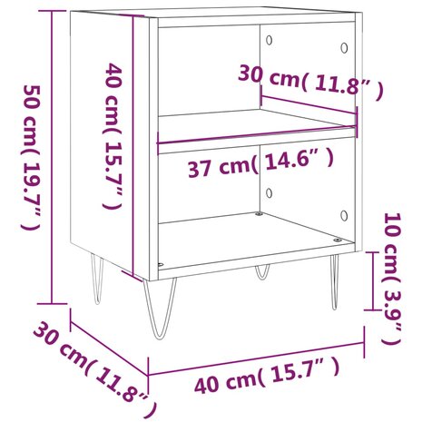 Nachtkastjes 2 st 40x30x50 cm bewerkt hout wit 8720845904326 10