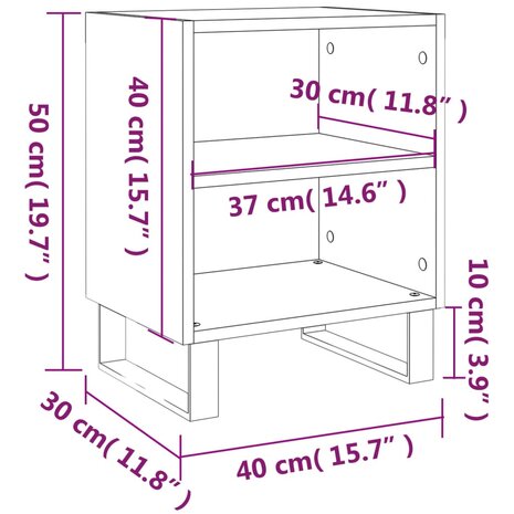 Nachtkastjes 2 st 40x30x50 cm bewerkt hout zwart 8720845904500 10