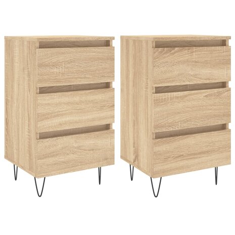 Nachtkastjes 2 st 40x35x69 cm bewerkt hout sonoma eikenkleurig 8720845905828 2