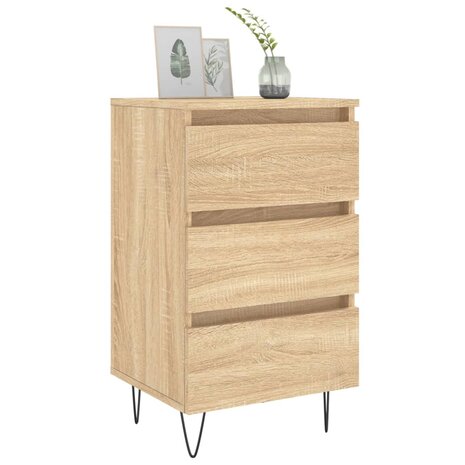 Nachtkastjes 2 st 40x35x69 cm bewerkt hout sonoma eikenkleurig 8720845905828 3