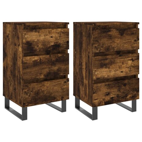 Nachtkastjes 2 st 40x35x69 cm bewerkt hout gerookt eikenkleurig 8720845906023 2