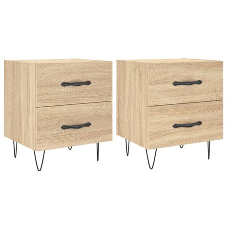 Nachtkastjes 2 st 40x35x47,5 cm bewerkt hout sonoma eikenkleur 8720845908782 2