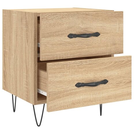 Nachtkastjes 2 st 40x35x47,5 cm bewerkt hout sonoma eikenkleur 8720845908782 8