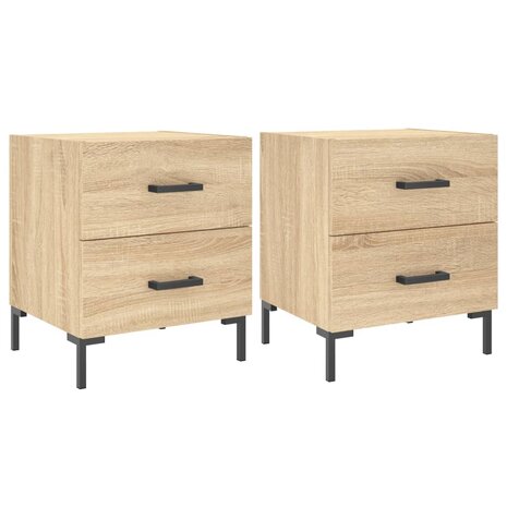 Nachtkastjes 2 st 40x35x47,5 cm bewerkt hout sonoma eikenkleur 8720845908942 2