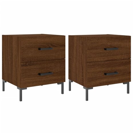 Nachtkastjes 2 st 40x35x47,5 cm bewerkt hout bruin eikenkleur 8720845909024 2