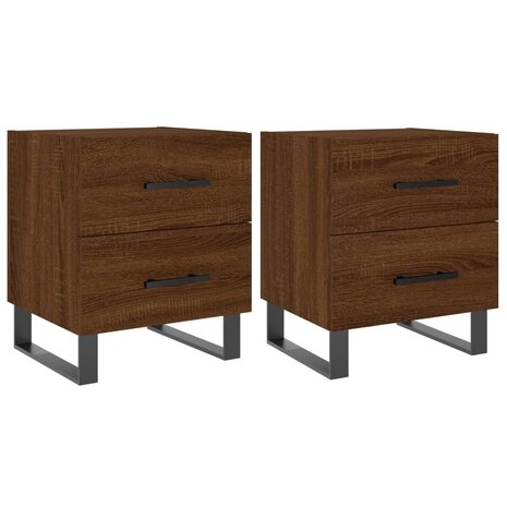 Nachtkastjes 2 st 40x35x47,5 cm bewerkt hout bruin eikenkleur 8720845909505 2