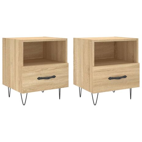 Nachtkastjes 2 st 40x35x47,5 cm bewerkt hout sonoma eikenkleur 8720845910068 2