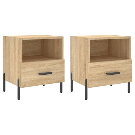 Nachtkastjes 2 st 40x35x47,5 cm bewerkt hout sonoma eikenkleur 8720845910389 2