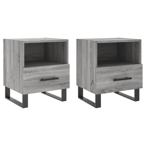 Nachtkastjes 2 st 40x35x47,5 cm bewerkt hout grijs sonoma eiken 8720845910761 2