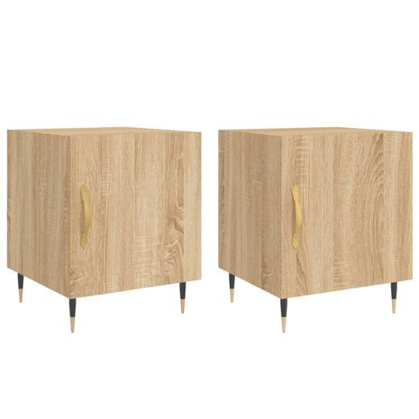 Nachtkastjes 2 st 40x40x50 cm bewerkt hout sonoma eikenkleurig 8720845911027 2