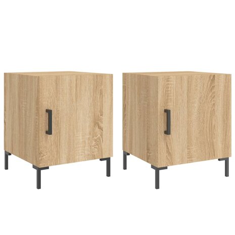 Nachtkastjes 2 st 40x40x50 cm bewerkt hout sonoma eikenkleurig 8720845911508 2