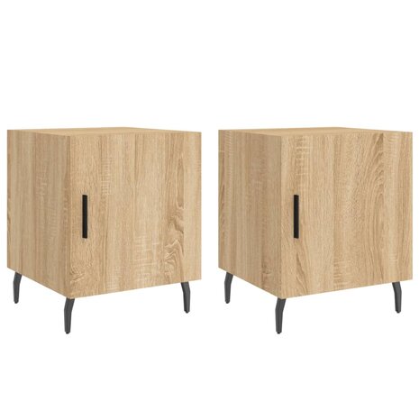 Nachtkastjes 2 st 40x40x50 cm bewerkt hout sonoma eikenkleurig 8720845911829 2