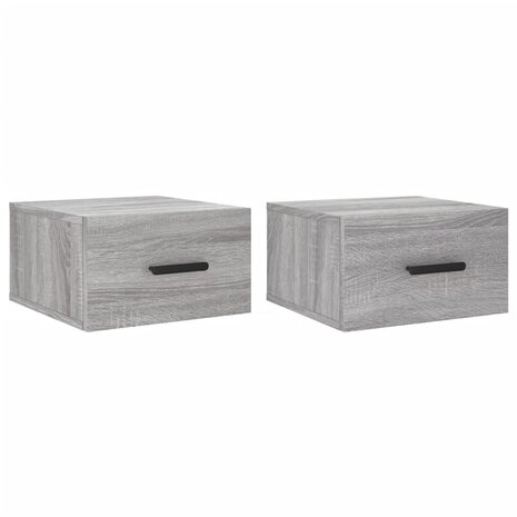 Nachtkastjes 2 st wandgemonteerd 35x35x20 cm grijs sonoma eiken 8720845946906 2